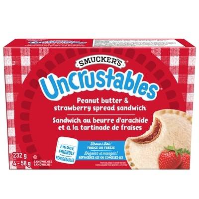 Uncrustables Peanut Butter & Strawberry Spread Sandwich 4 Sandwiches