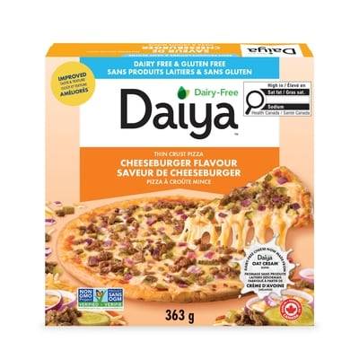 Dairy Free Gluten Free Meatless Cheeseburger Flavour Pizza